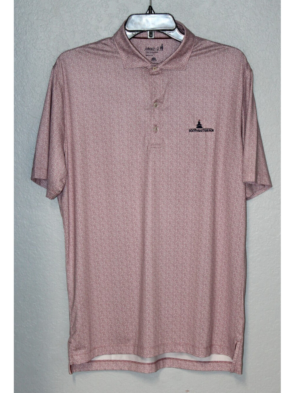johnnie-O x Boothbay Harbor Club Hinson Performance Polo Shirt Men MEDIUM Maroon